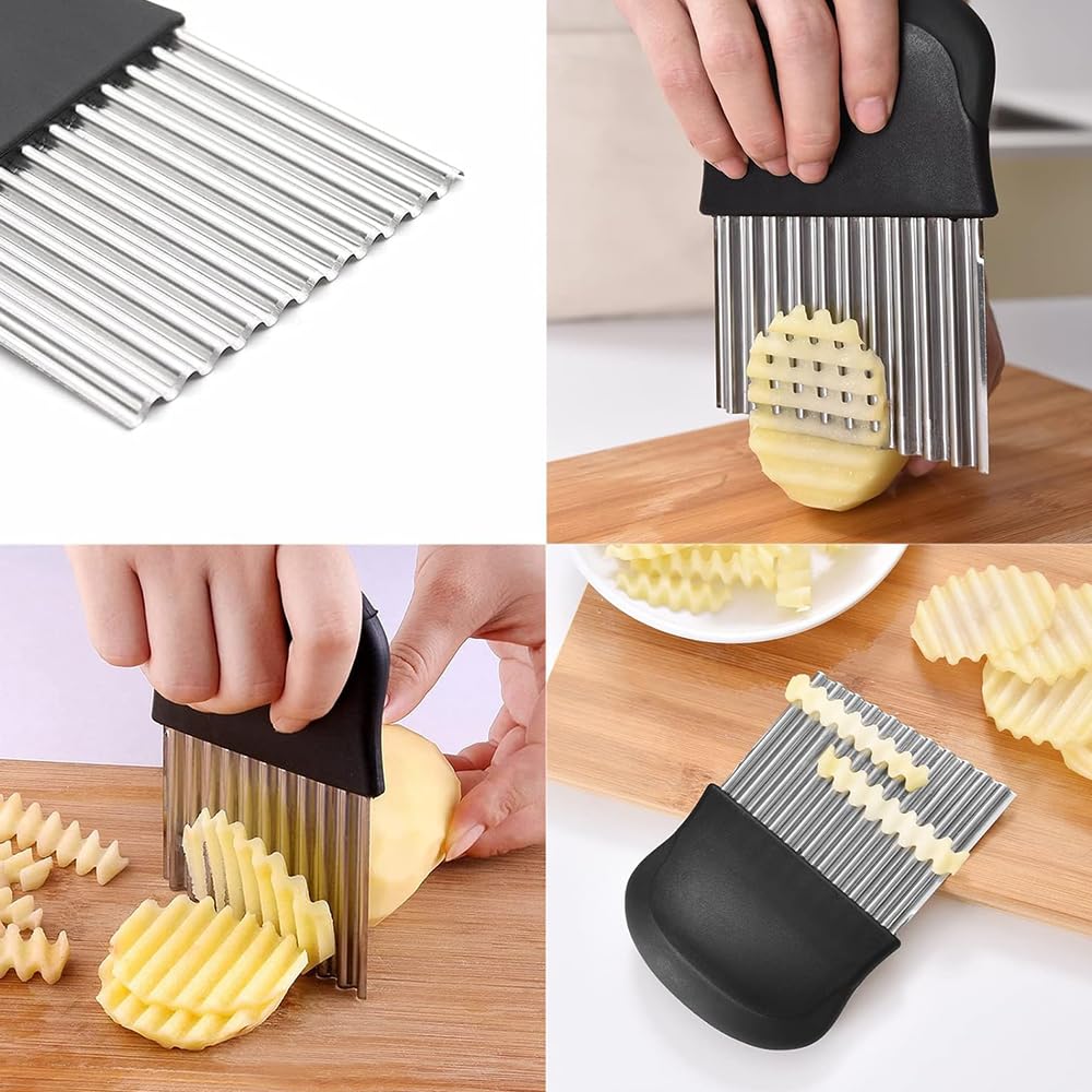 DFsucces Potato Wavy Potato Stainless Wrinkle Kitchen Home Cooking Tool Knife, Cutter, Steel, Cutter, Utensil, Carrot, Onion,