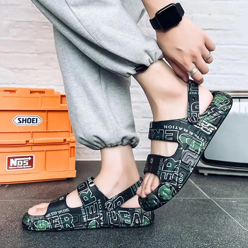 Thick-soled Soft Elastic Men's Slippers EVA Non-slip Two-wear Unisex Sandals Fashion Casual Slippers Breathable Outdoor Footwear
