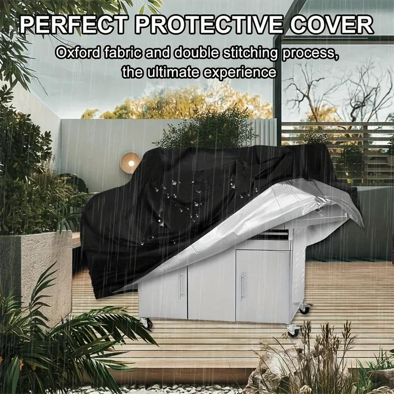 Windproof BBQ Cover Oxford Fabric, UV Protection, Dustproof, Weatherproof BBQ Accessories, BBQ Accessories for Outdoor Cooking