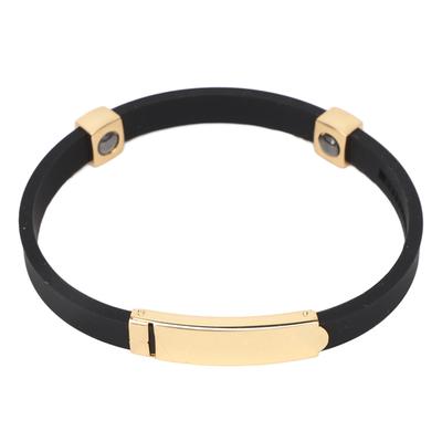 Silicone Bracelet Static Prevention Wrist Straps Band Eliminate Body Static Wristband Gold and Black
