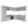 Vidaxl Kitchen Cabinet Set Kalmar, 14-Piece, Concrete Grey