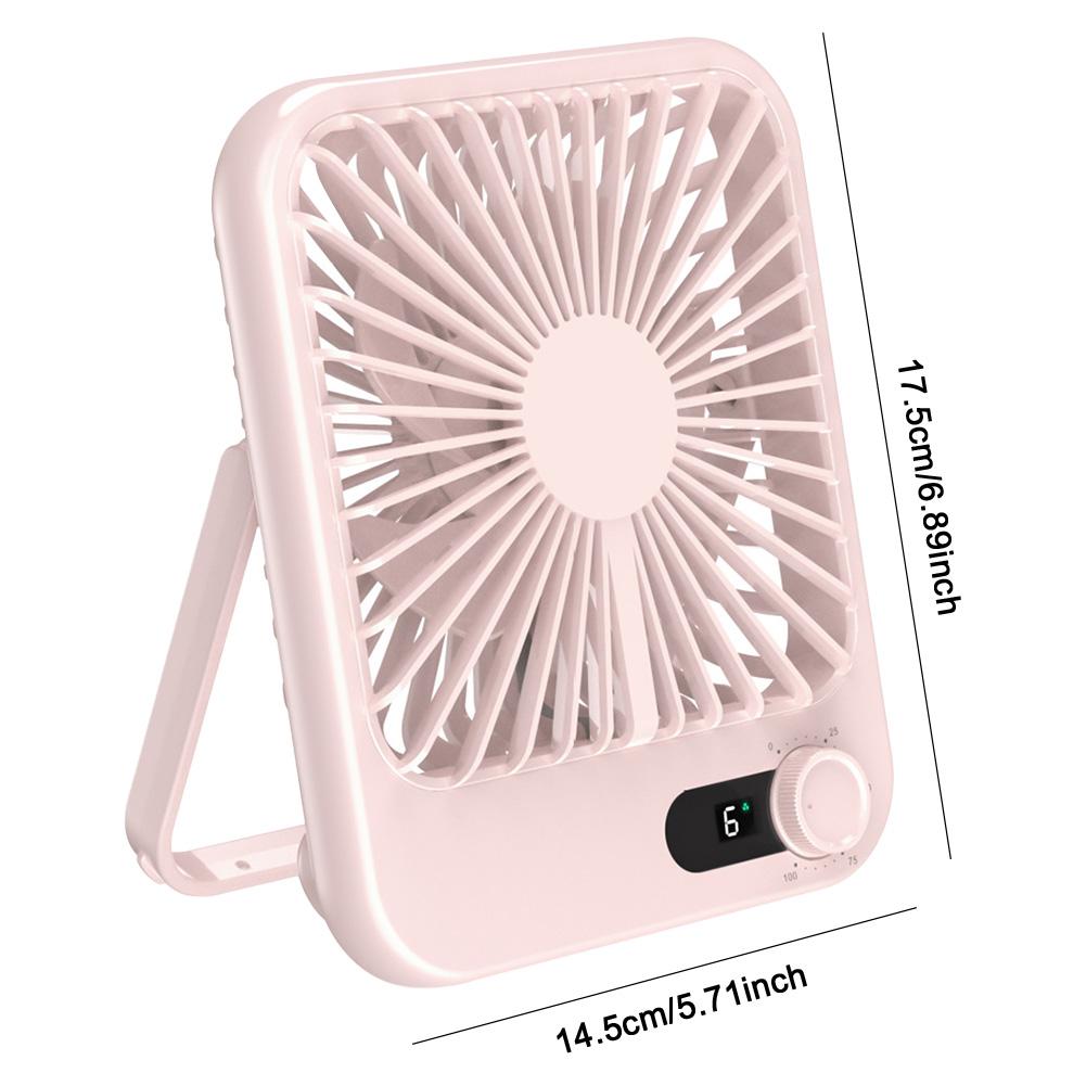 USB/Charging Portable Small Fan Digital Display Personal Desk Fan Adjustable Foldable Fan for Home Room Table Office
