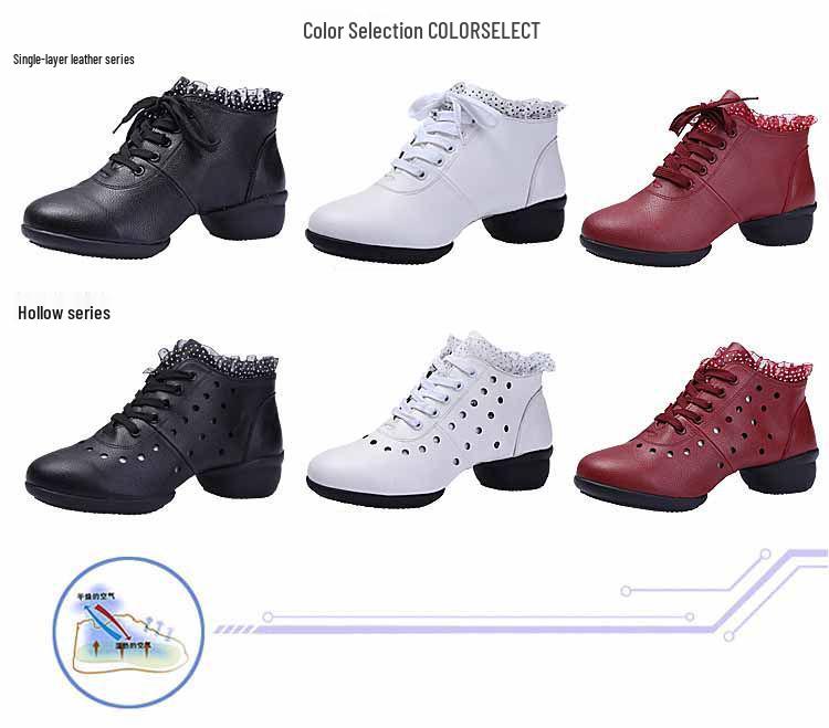 Women's Modern Ballroom Mid-Calf Dance Boots - Soft Sole, Mid-Heel.