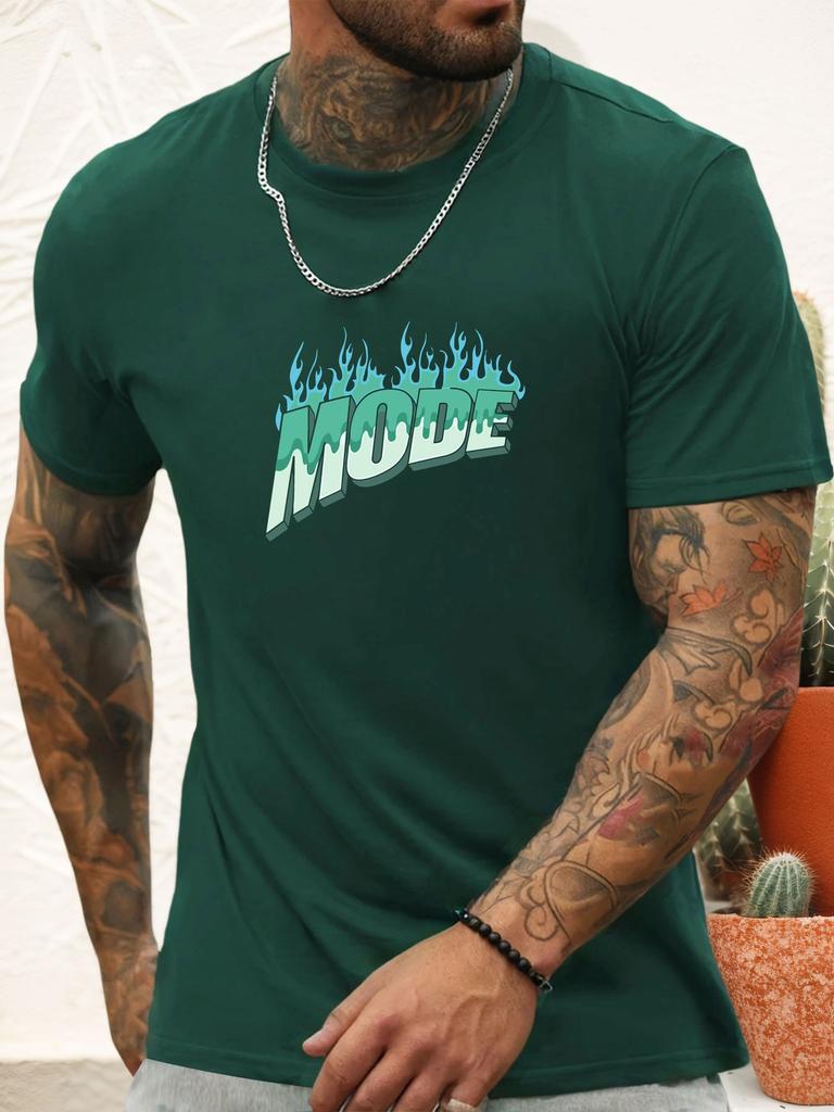 Short Sleeve TShirt MODE Mens 100 Cotton Pattern Printed Shirt Summer Round Neck Breathable Casual Fashion Cool Tee