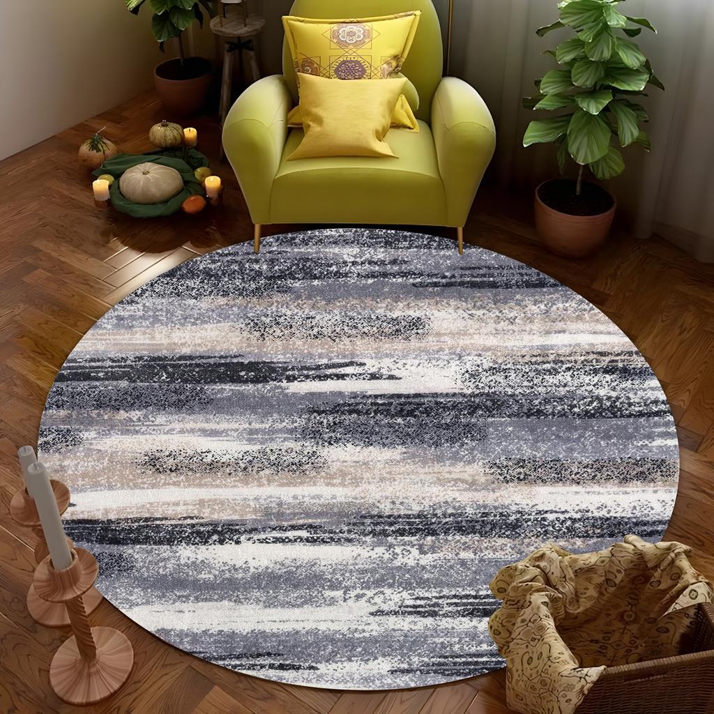 Modern Abstract Round Carpet Living Room Decoration Sofa Area Rugs Home Light Luxury Floor Mat Room Decor Soft Carpet Washable