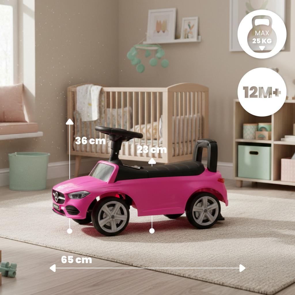 Jeździk Pchacz Chodzik Dla Dzieci Mercedes C-Class Różowy