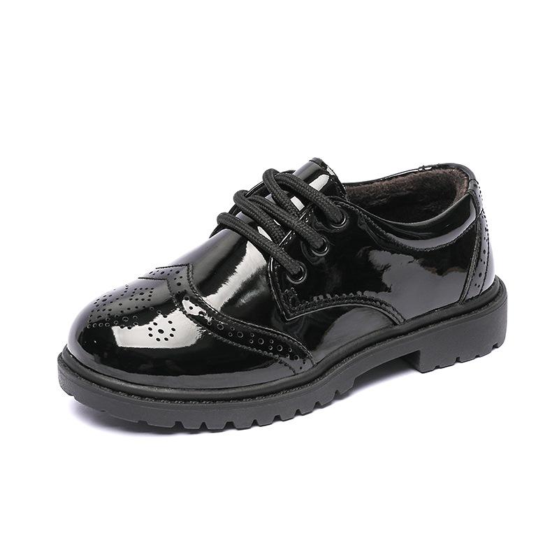 Children's Leather Shoes Spring Boys Black Dance Small Leather Shoes Wind Baby Elementary School Flower Girl Performance Shoes