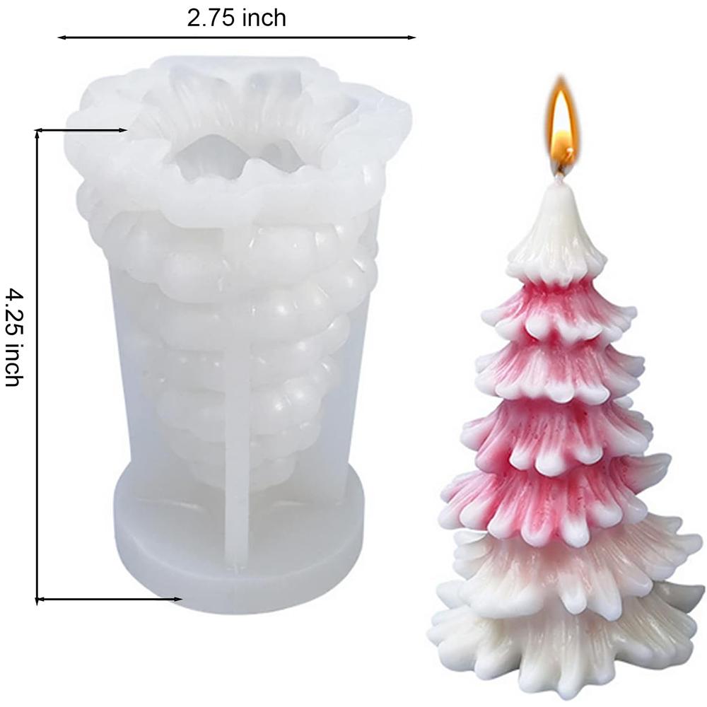 3D Tree Shaped Candle Silicone Mold Tree Shaped Design Candle Mold Xmas Pine Candle Molds Christmas Theme For Holiday Gifts