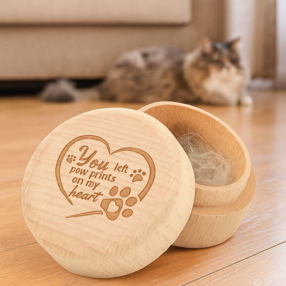 Wooden Pet Hair Keepsake Box Durable Pet Memorial Box Remembrance Box Dog Ashes Box  Memorial Gift