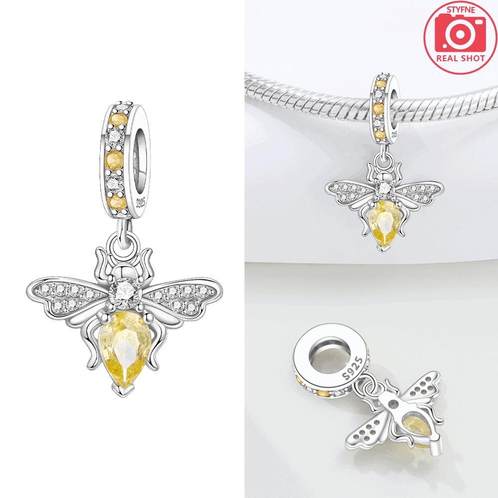 Elephant Pendant Bear Cute Claws Yellow Bee Original Charms Copper Beads Fit Bracelet Women Jewelry Delicate Gift Acessory Diy