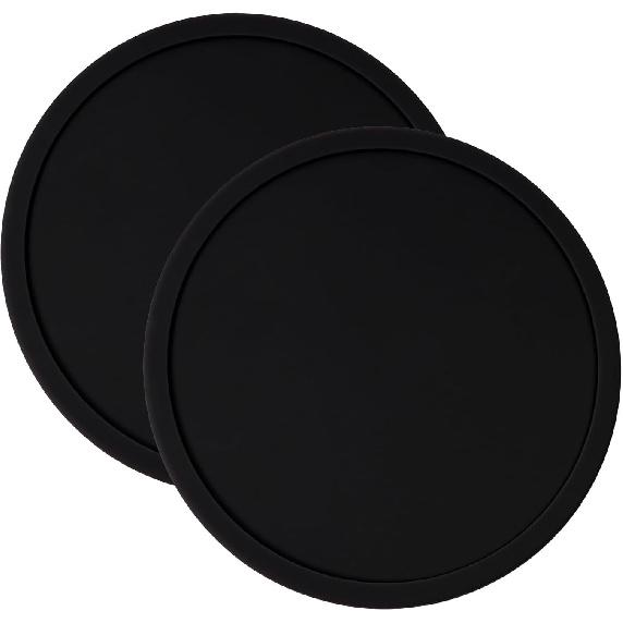 ONLYKXY 2pcs Silicone Round Bar Coaster Tea Coaster Modern Cup Drink Mat Plate Creative Rug Mug Pad for Table Countertop Desk Cold Hot Drink Beverage чёрный