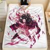 1PC Demon Slayer Print Flannel Blanket, High Quality All Seasons, Home Decor, Warmth and Comfort, Perfect for Christmas Gifts