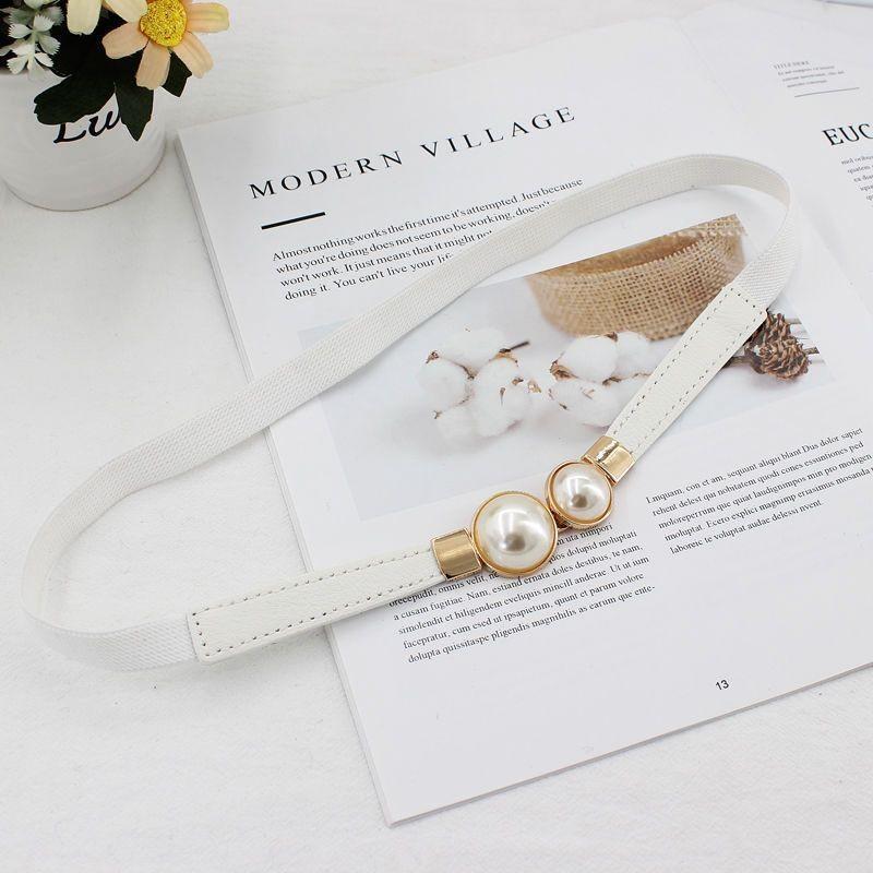 Beautifully Pearl Crafted Elastic Waist Belt For Women In Timeless Choices Color