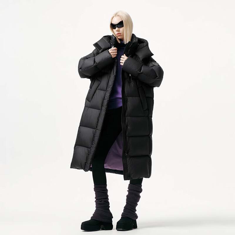 Tanboer Women's Long Goose Down Puffer Jacket with Detachable Hood TB5550830A