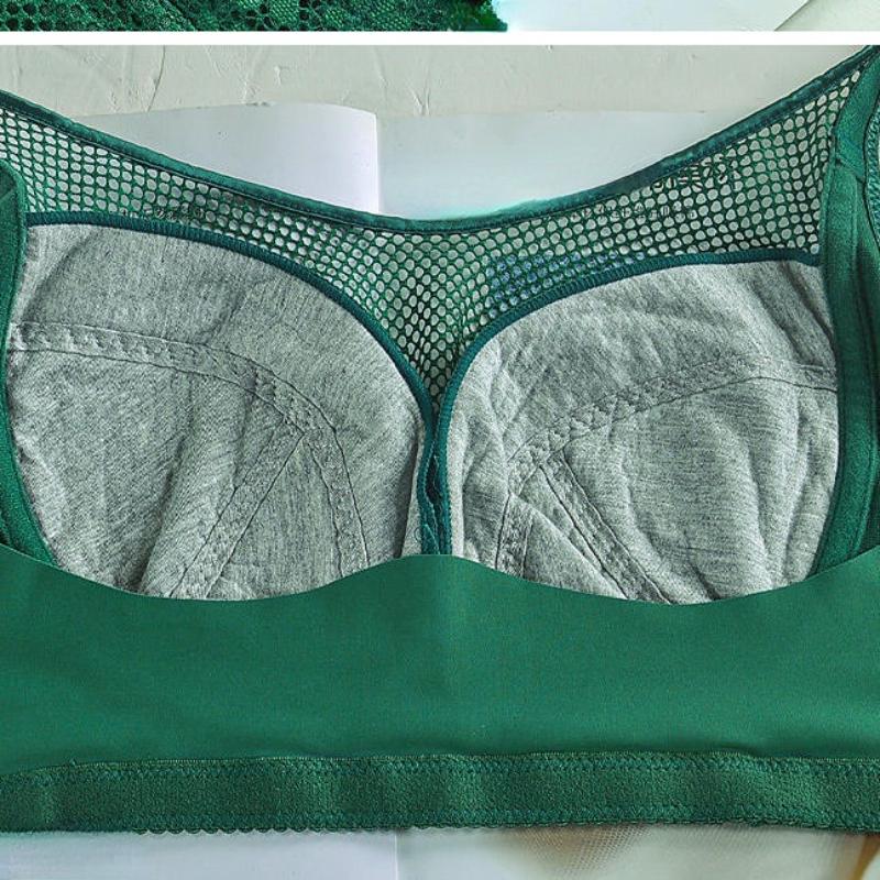 Sexy Push Up Bras Women Plus Size Bra 34-52 C D E Thin Gathered Wireless Brassiere Underwear Embroidery Floral Bralette Female