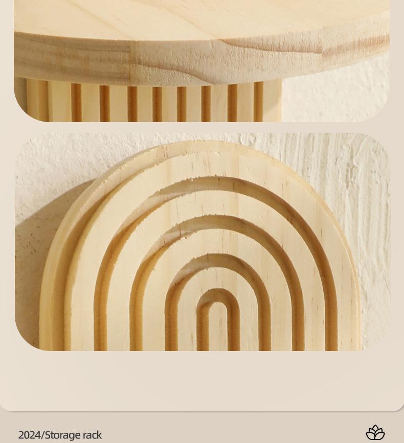 Creative Oval Solid Wood Wall Shelf - Home Living Room Decor