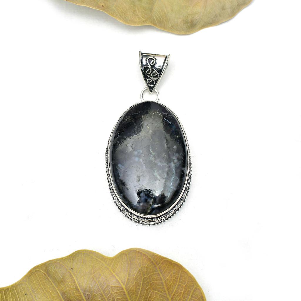 Mystic Merlinite Gemstone Pendant : 925 Sterling Silver Handmade Jewelry Pendant