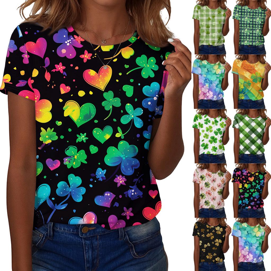 Women's T Shirt Tee Print Short Sleeve Daily Weekend Fashion Basic Regular Top  St. Patrick's Day