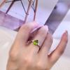 925 Sterling Silver Teardrop Ring for Women, Natural Topaz/Peridot/Amethyst Crystal Band, Fashion Jewelry