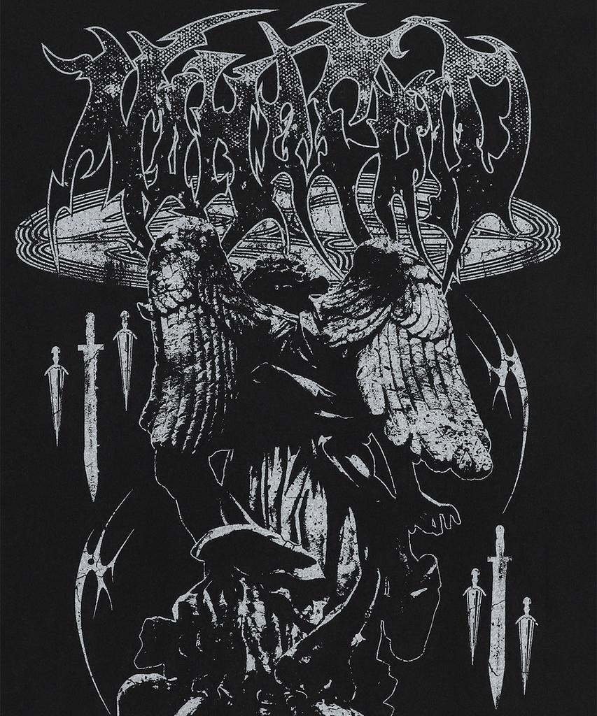 MAHAGRID Goth Angel Damaged Tee Black(Mg2Emmt521A)