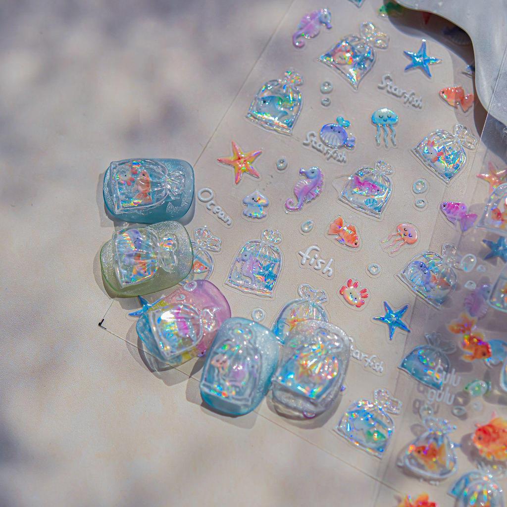 Tomoni 3D Jelly Nail Stickers for Kids - Starfish Design Nail Art Accessories