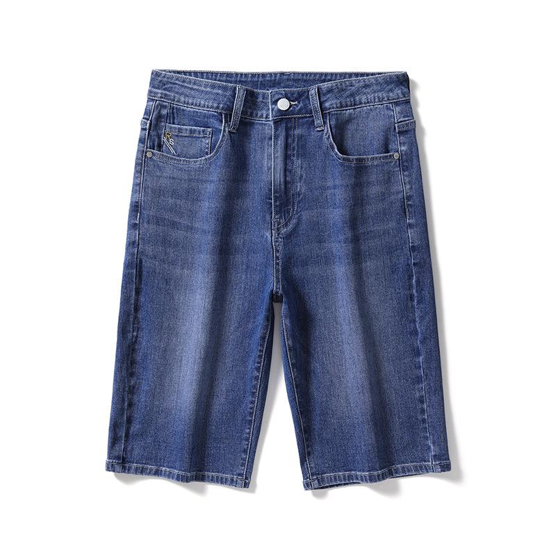 High-waisted Mid-pants Summer New Style Men's Denim Cropped Pants Casual Shorts