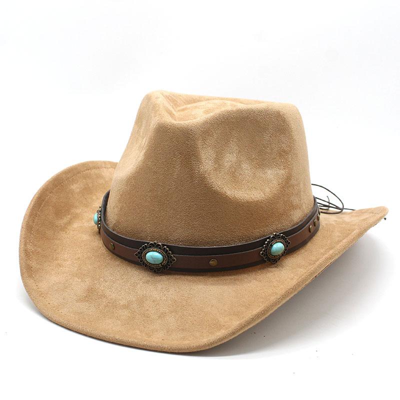 Western Regions Cowboy Hat Woolen Top Hat Ethnic Style Suede Tibetan Cowboy Hat