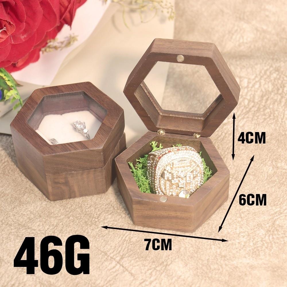 Wooden Jewelry Box Retro Lover Ring Display Box High-quality Ring Storage Box Engagement