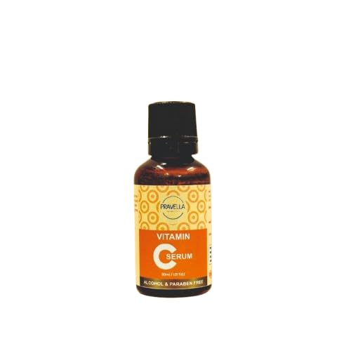 PRAVELLA COSMETICS Vitamin C Face Serum for Glowing Skin | Purest Vitamin C (L-Ascorbic Acid) with Vitamin E | Moisturizing Serum for Sensitive Ski