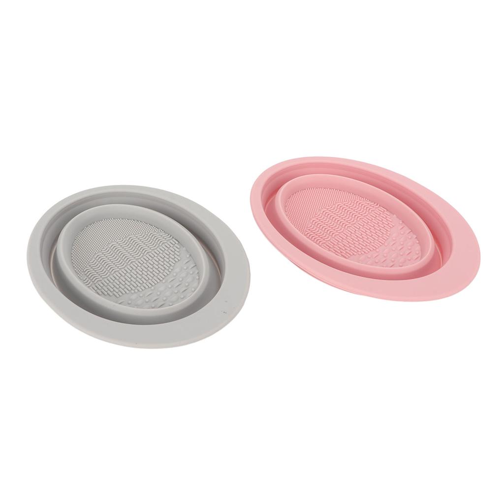 2 Stück Silikon Kosmetikpinsel Reinigungsbecken Faltbares Make-up Pinsel Reinigungsbecken für Make-up Pinsel