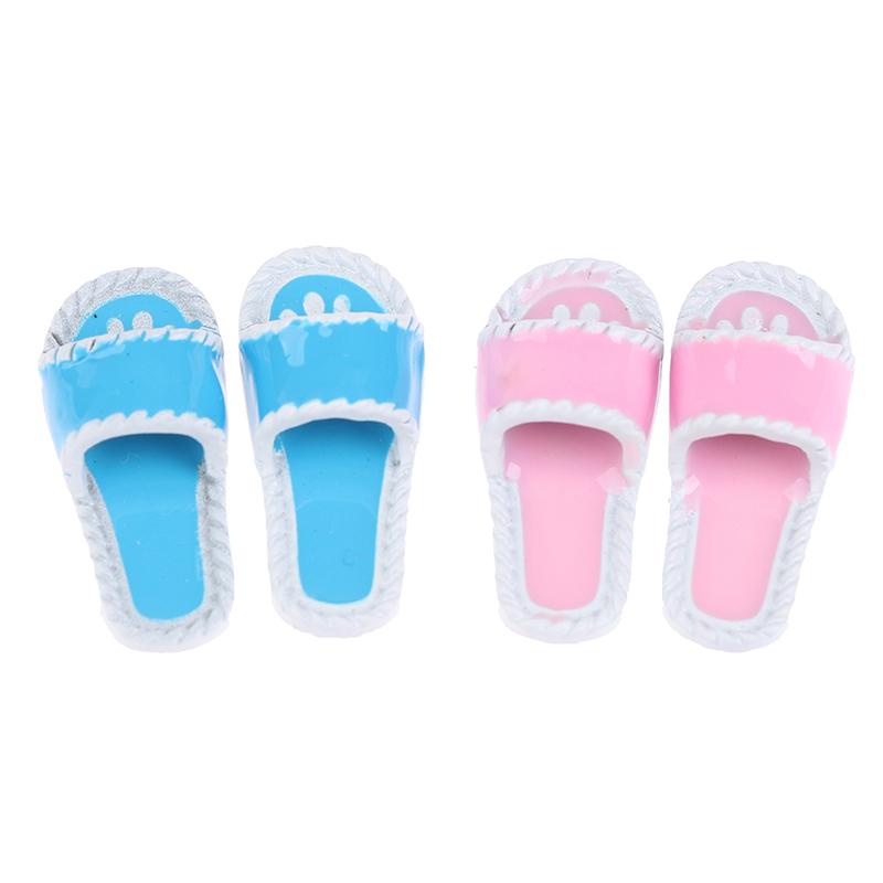 1/12 Scale Dollhouse Miniature Mini Slipper For Doll Shoes Accessories
