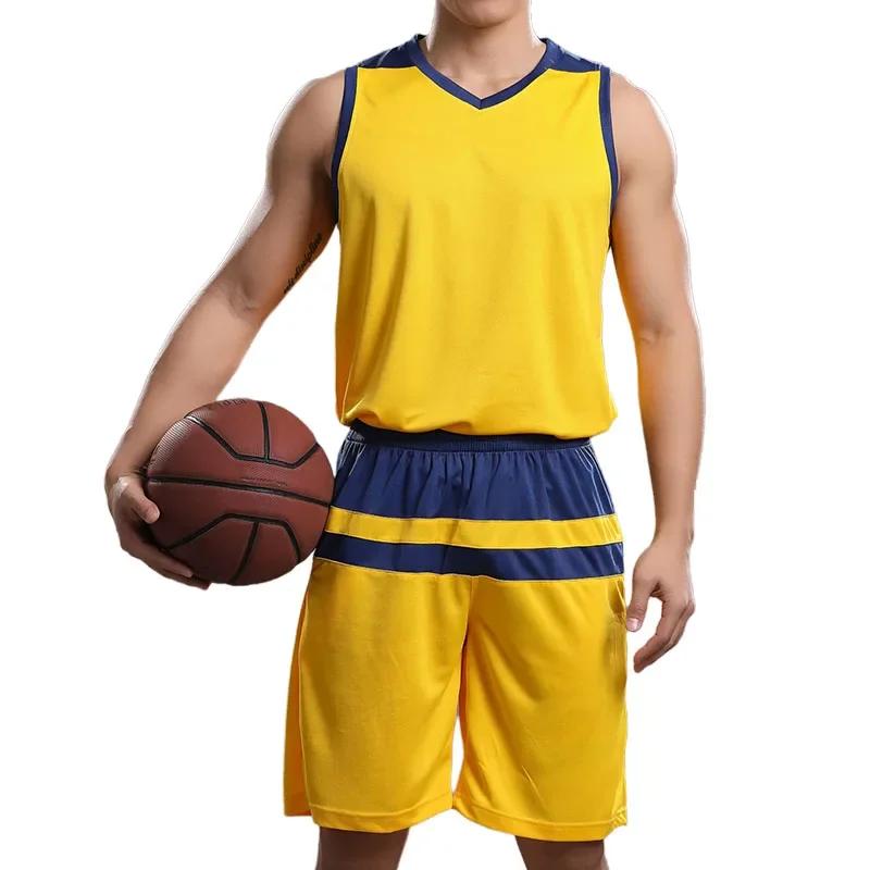 2pcs Set Men Basketball Football Running Sports Suit Sleeveless Vest Shorts Marathon Outdoor Fitness Sweatshirt Sweatpants Kits