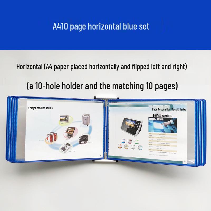A4 Wall-Mounted 10-Page Swivel Display Folder/Document Holder