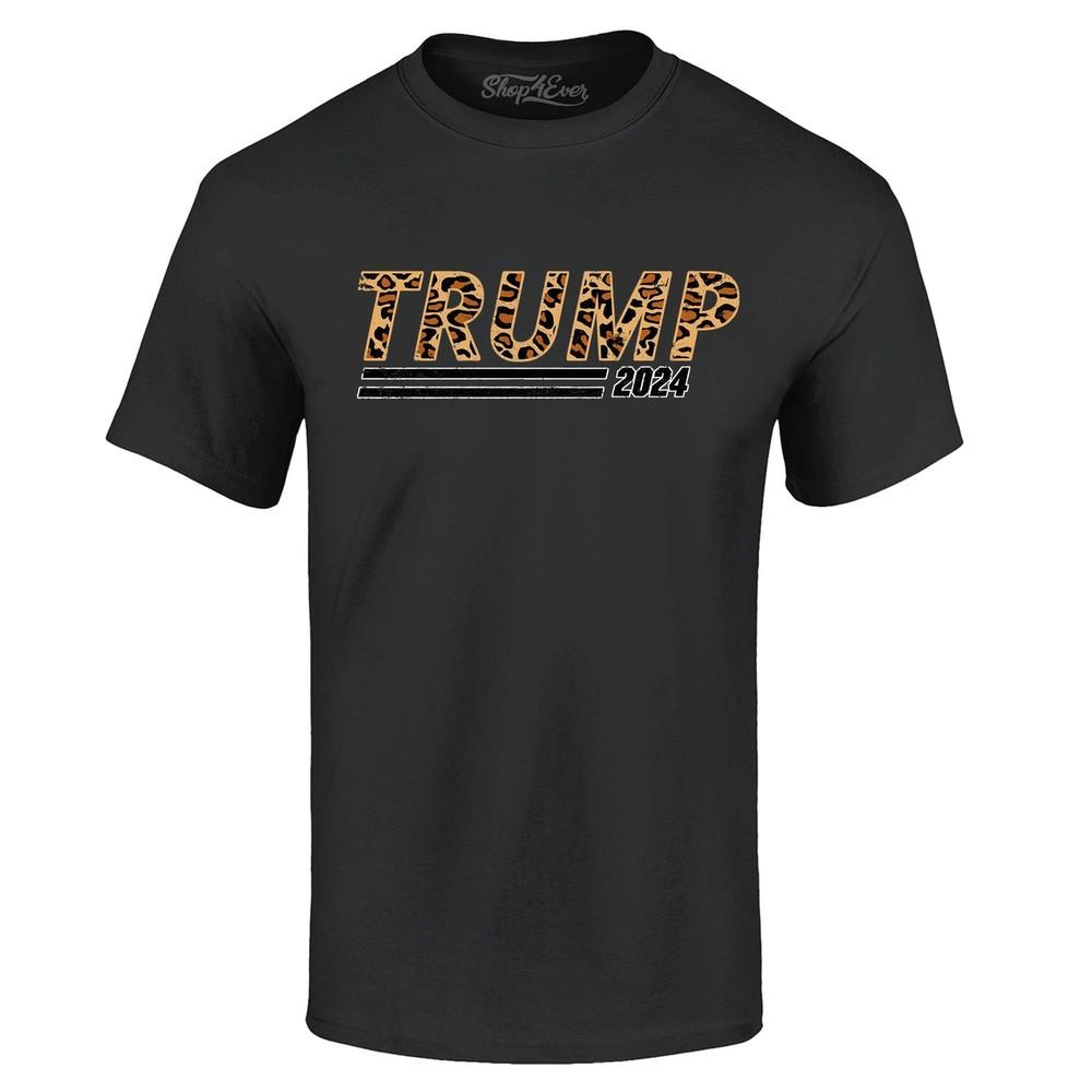 Leopard Print Trump 2024 Presidential Campaign T-shirt MAGA 45 47 Tee Shirts