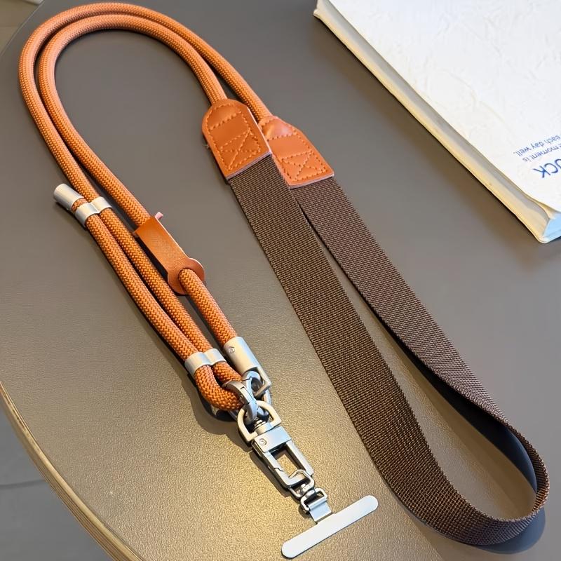New Adjustable Woven Phone Neck Strap, Wide Thick Neck-Friendly Design, High-End Metal Buckle Soft Pouch Chain
