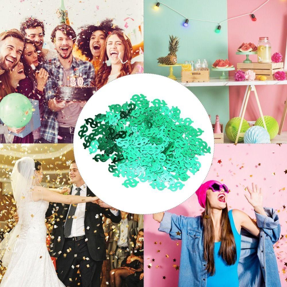 1pcs Dollar Sign Shaped Dollar Sign Confetti Gold & Green Party Confetti Throwing Confetti  Party