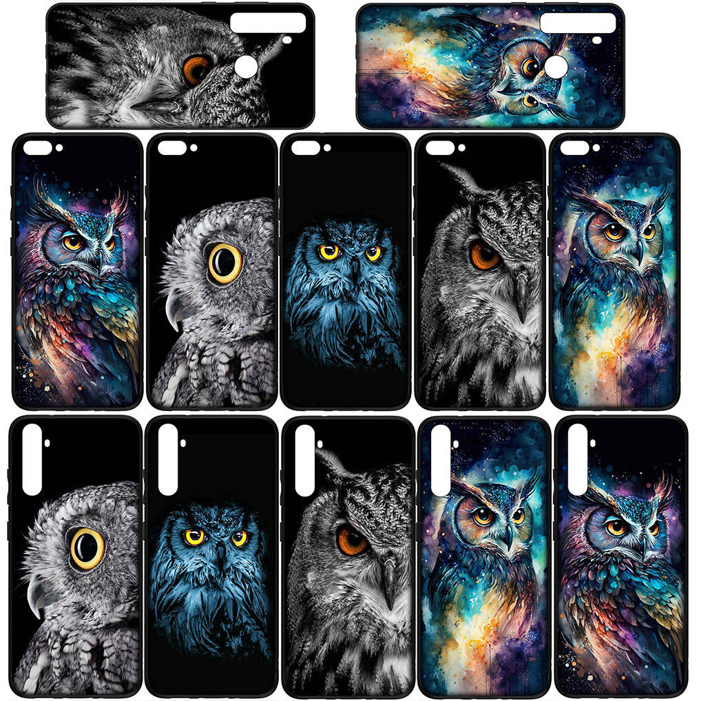 For Samsung Galaxy S24 S23 S22 S20 iPhone 16 15 14 Xiaomi Redmi Note 13 12 11 10 8 Plus 9 Pro 14C 13C Max X XR Phone Case Owl Bird OPPO Huawei Cover