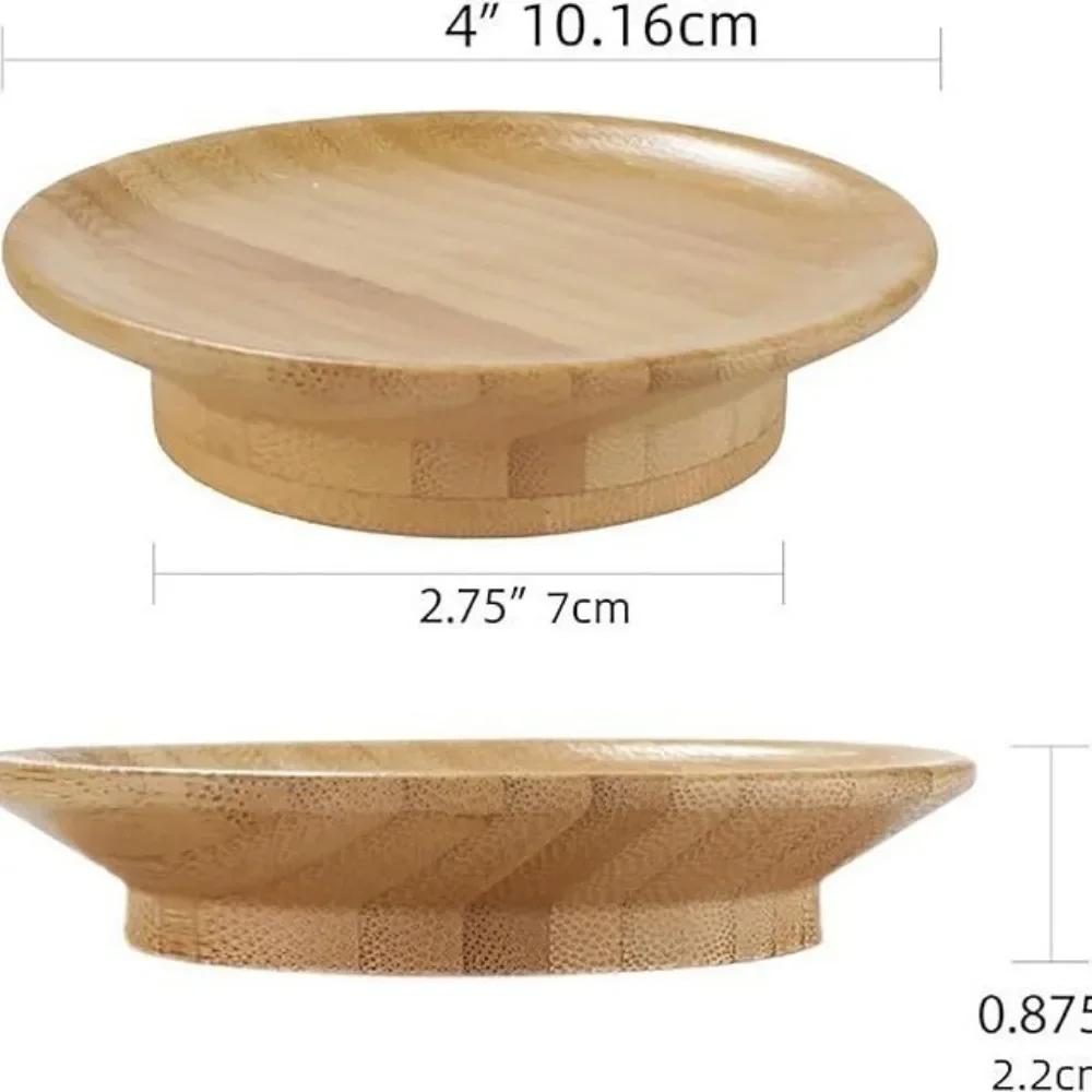 Reusable Bamboo Cup Lid for Red Wine and Food Platters Packaging with Splash-proof Function Bamboo Cup Lid Coasters 10.16*7cm