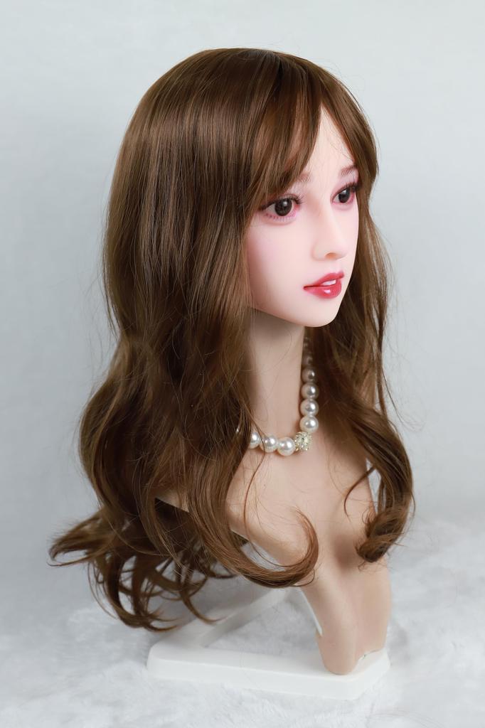 TPE Figure Head Wig Two Connection Wig Type Brown Curl Not High-quality Head, Only, Type, Methods, #225 - (stand Included)