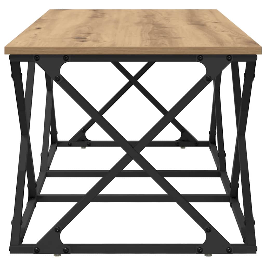 Artisan Oak Coffee Table 100 X 49 X 40 Cm Wood Based Material