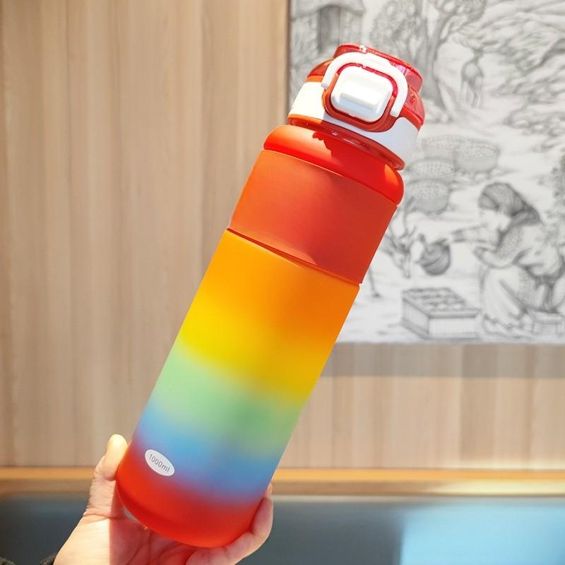 Plastic Straw Water Bottle With Leakproof Seal For Outdoor Sports And Students