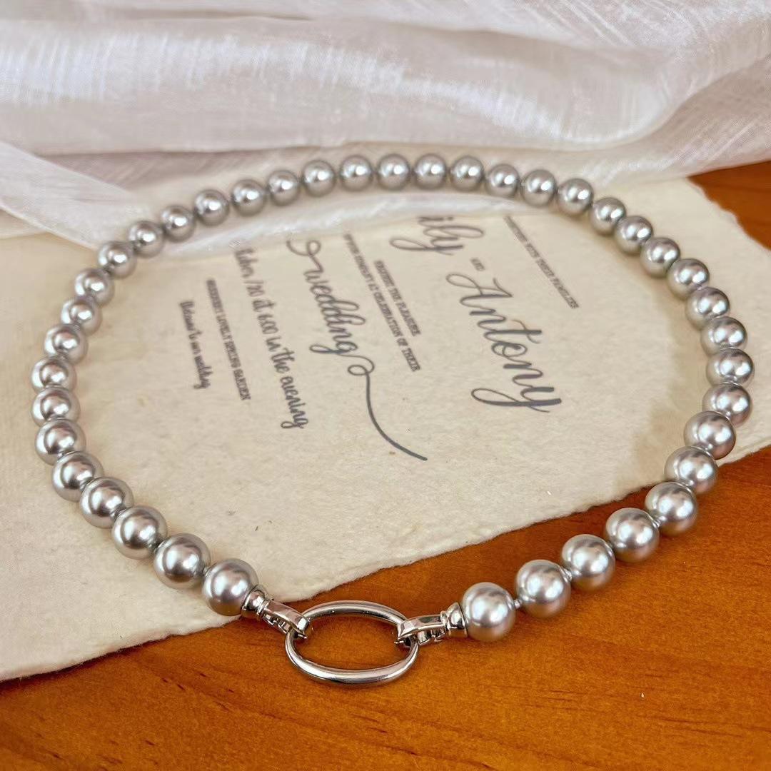 

Retro 10Mm Imported Craftsmanship High Quality Real Multi-Hemp Color Shijia Pearl Necklace High-Grade Sense Collarbone Chain