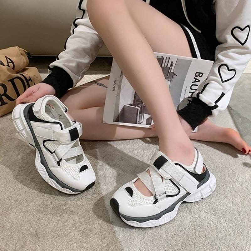 Fashion Women Summer Thick Bottom Casual Sandals Girl Student Outdoor Non-Slip Slides Footwear Walking Sneaker Fashion Tennis Mesh Shoes