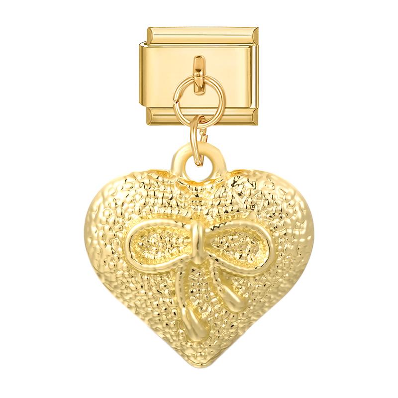 Butterfly Cat Paw Heart Shell Crown Gold Color Pendant Italian Charm Link Fit 9mm Bracelet Stainless Steel Women DIY Making Gift