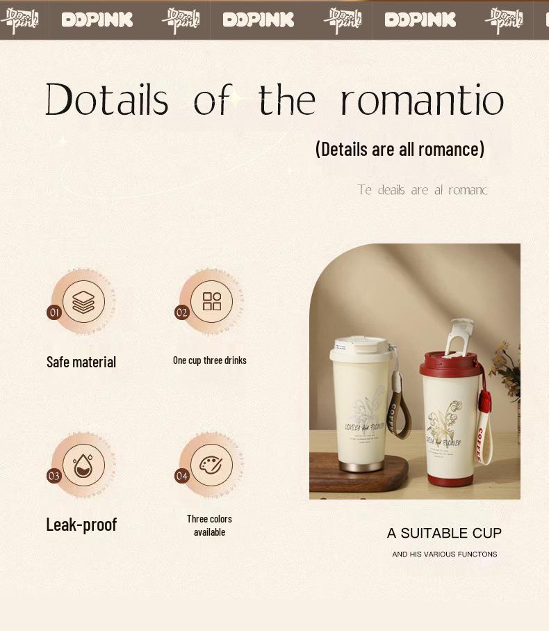 Lily of the Valley Stainless Steel Insulated Coffee Cup – High-End Customizable Gift for Girls