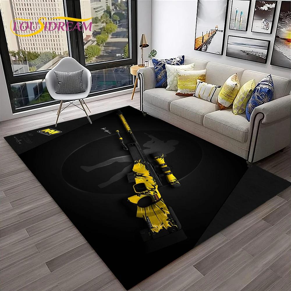 Gewehrmesser Pistolenpatrone USP, AK, M4, AWP, Gewehrteppich für Zuhause, Wohnzimmer, Schlafzimmer, Sofa, Fußmatte, Dekor, rutschfeste Bodenmatte für Kinder