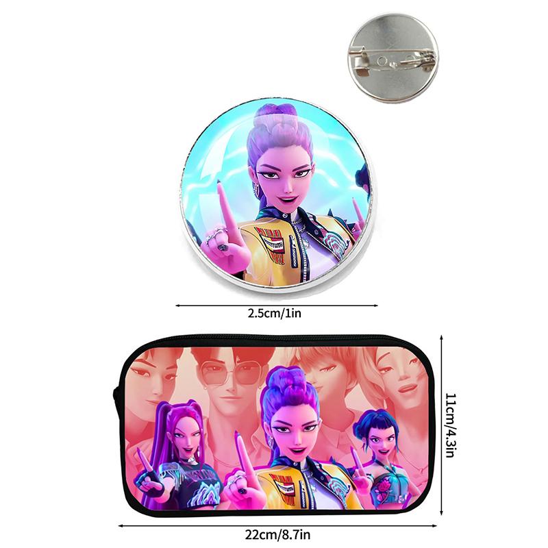 Dämonenjäger Federmäppchen Aufbewahrungstasche Cartoon Kpop D-Demon H Mädchen Federmäppchen Stifttaschen für Schüler Schreibtischzubehör