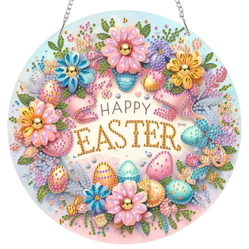 פסח DIY אקרילי שטוח דו-ממדי תלוי ערכות אמנות יהלומים ציור יהלומים תליון אבני חן לקישוט קיר בית גן