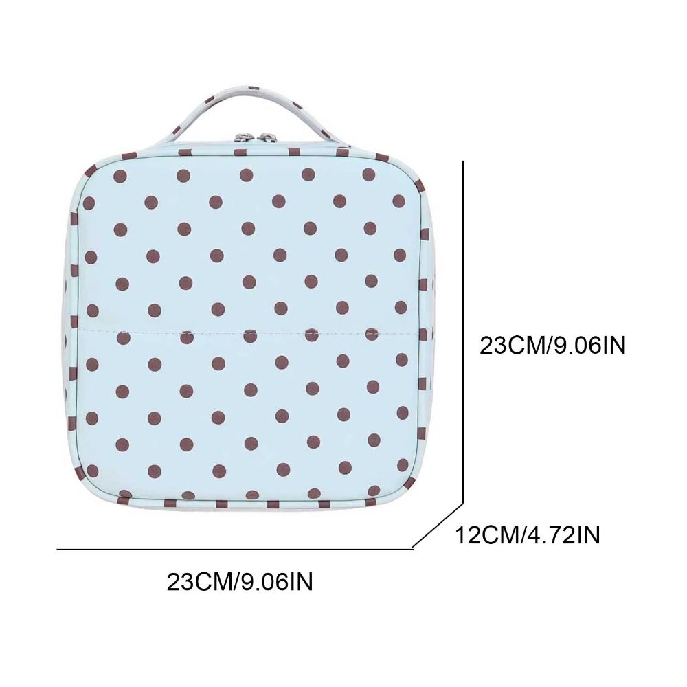 Polka Dot Handheld Makeup Bags Foldable Toiletry Pouch Sweet Style Cosmetics Organizer Travel Use