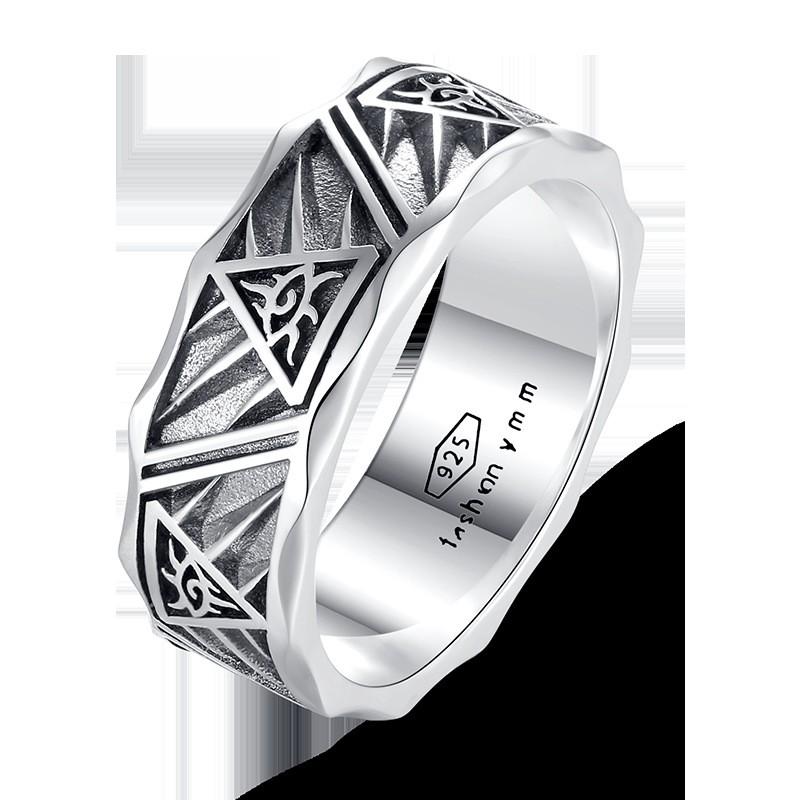 Adjustable Open Ring Men Women Vintage Geometric Eye Of Providence Symbol Retro Plated Band Adjustable Open Band